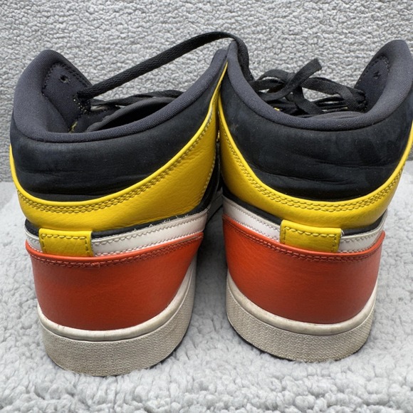 Nike Air Jordan 1 Shoes Mens 11.5 Mid Black Gym Red Yellow Sneakers 852542-087 - Picture 11 of 16